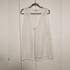 Vintage Crochet Vest/Cover Up with ⚓ Button